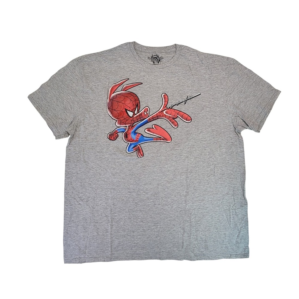 Marvel Spider Man Chibi Graphic T Shirt Mens 2XL Grey Short Sleeve